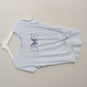 Soft blue GAP Feather Tee, size small